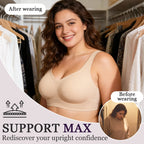 Wirefree Full-Coverage Support Bra Padded Gentle Uplift All-Day Comfort No More Sagging