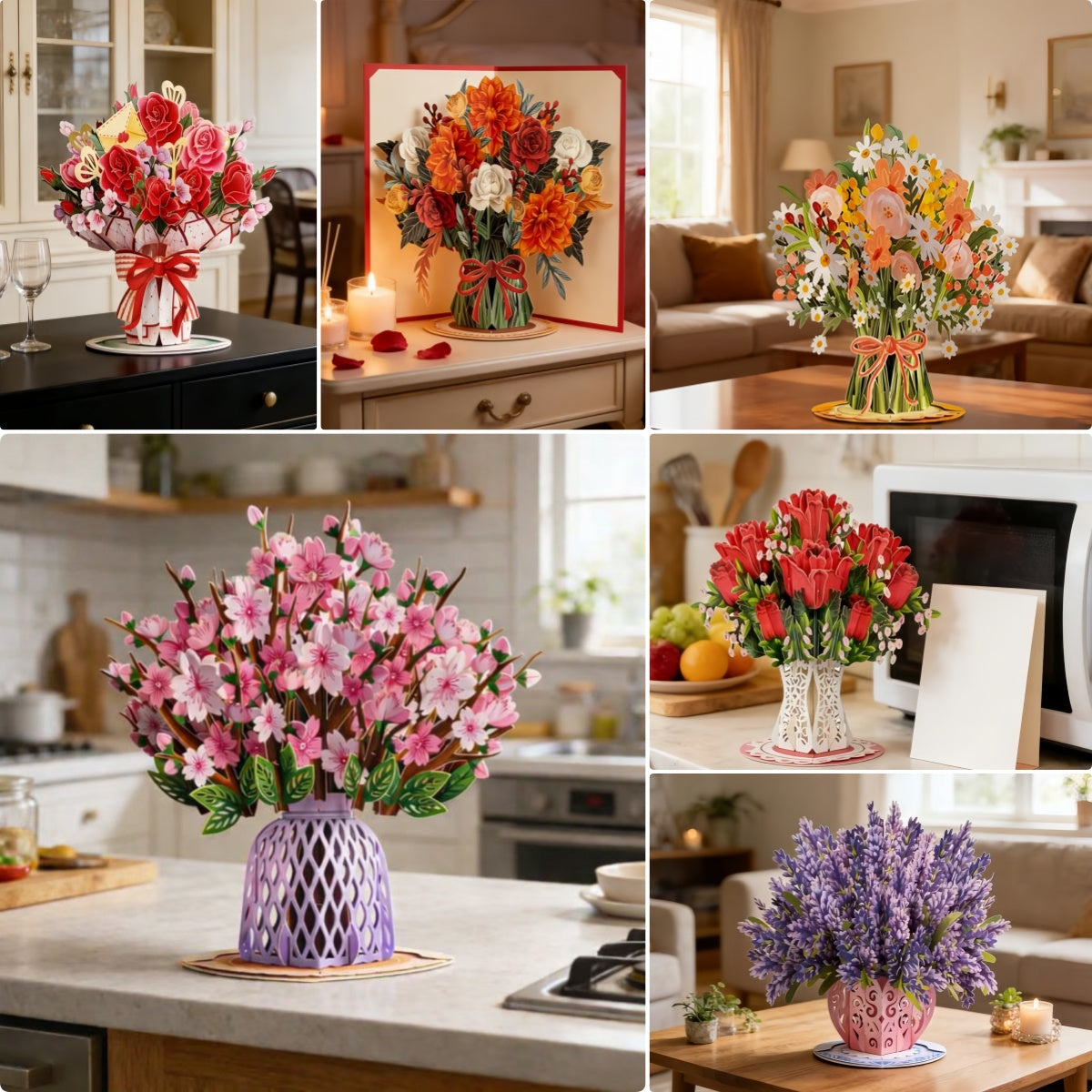 Forever-Blooming 3D Flower Pop-Up Card– Personalized Love Message & Everlasting Bloom