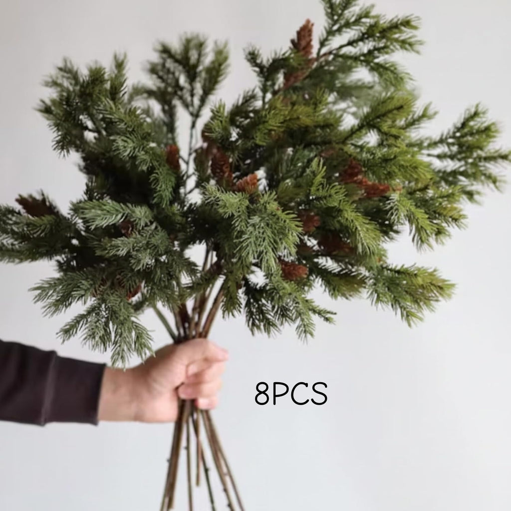 🎄2025 Christmas On Sale✨Christmas Artificial Cedar Stems with Pine Cones