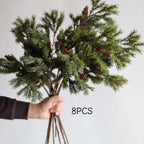 🎄2025 Christmas On Sale✨Christmas Artificial Cedar Stems with Pine Cones