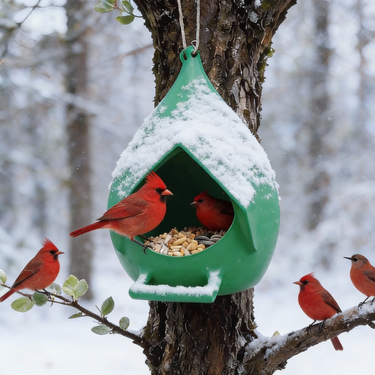 Winter Hanging Bird Feeder & Bird Nesting House