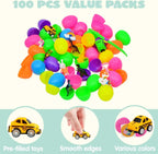 Easter Eggs Toys and Stickers for Easter Egg Hunt, Filled with Toys Party Favors for Kids Boys Girls Easter Eggs Hunt, Basket Stuffers Fillers, Classroom Prize Supplies Kids Outdoor Play