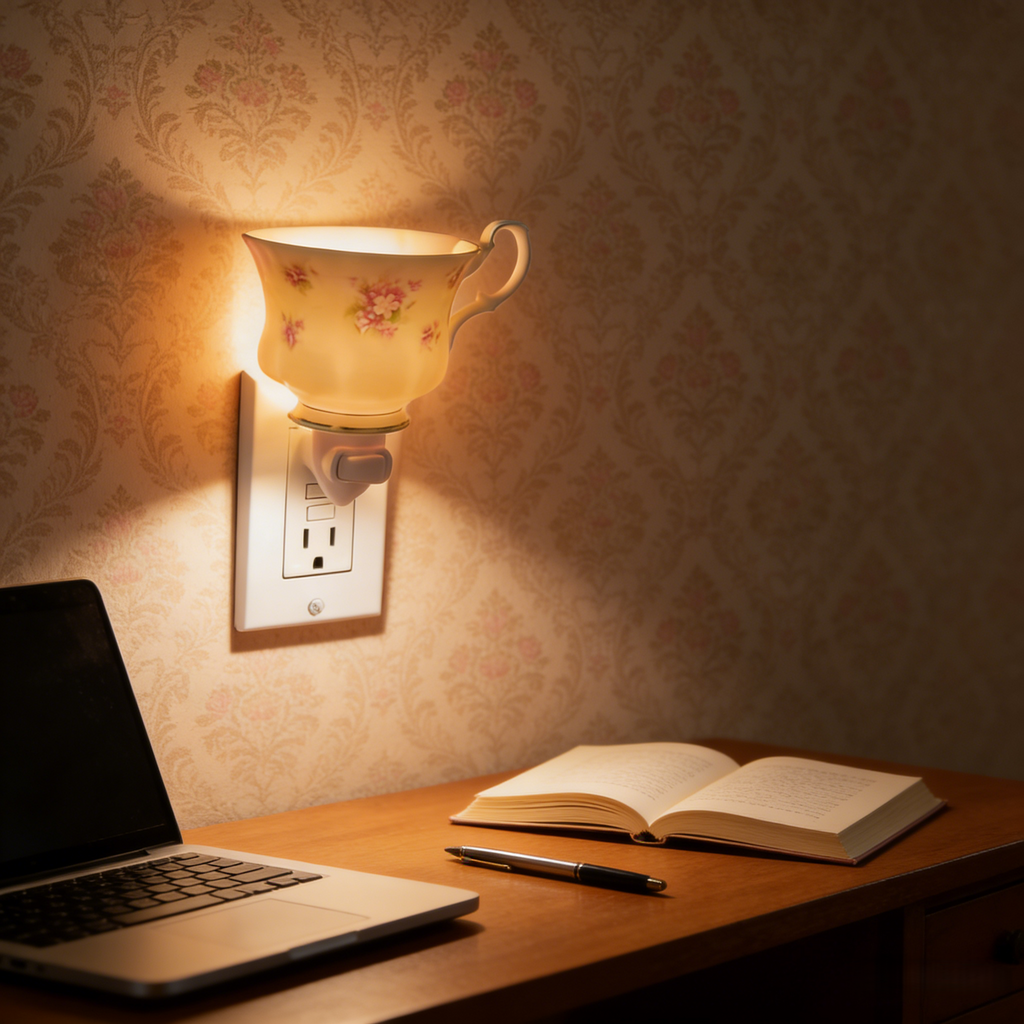 Vintage Pastoral Teapot Plug-In Night Light