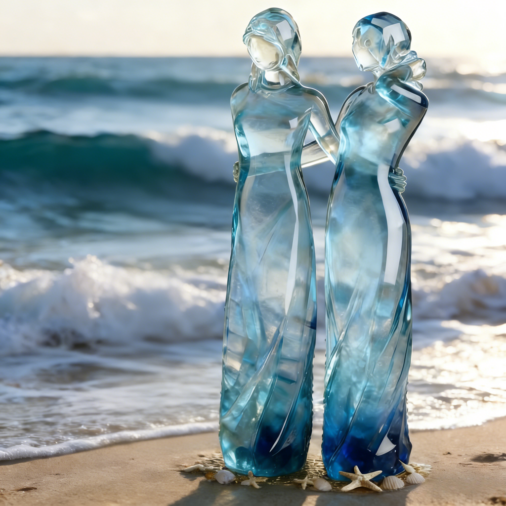 Celebrates Friendships Sea Glass Sisters Sculpture