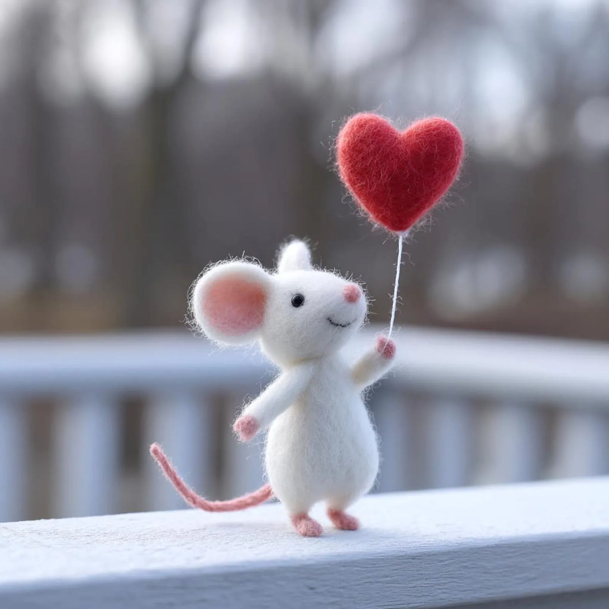 Handmade Needle Felted Mouse ,Valentine's Day Gift