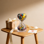 360° Rotating Acrylic Sand Timer with Graffiti Style Color Change