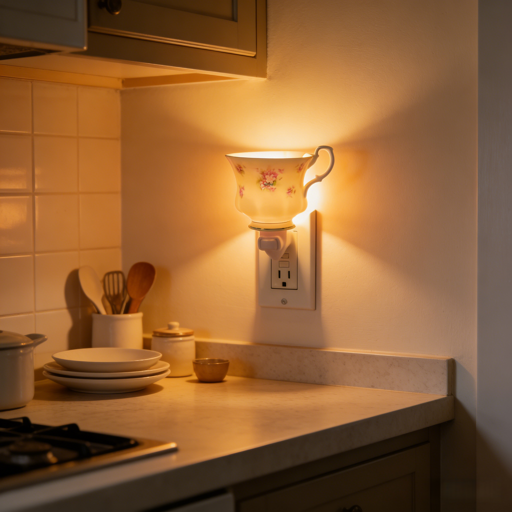 Vintage Pastoral Teapot Plug-In Night Light