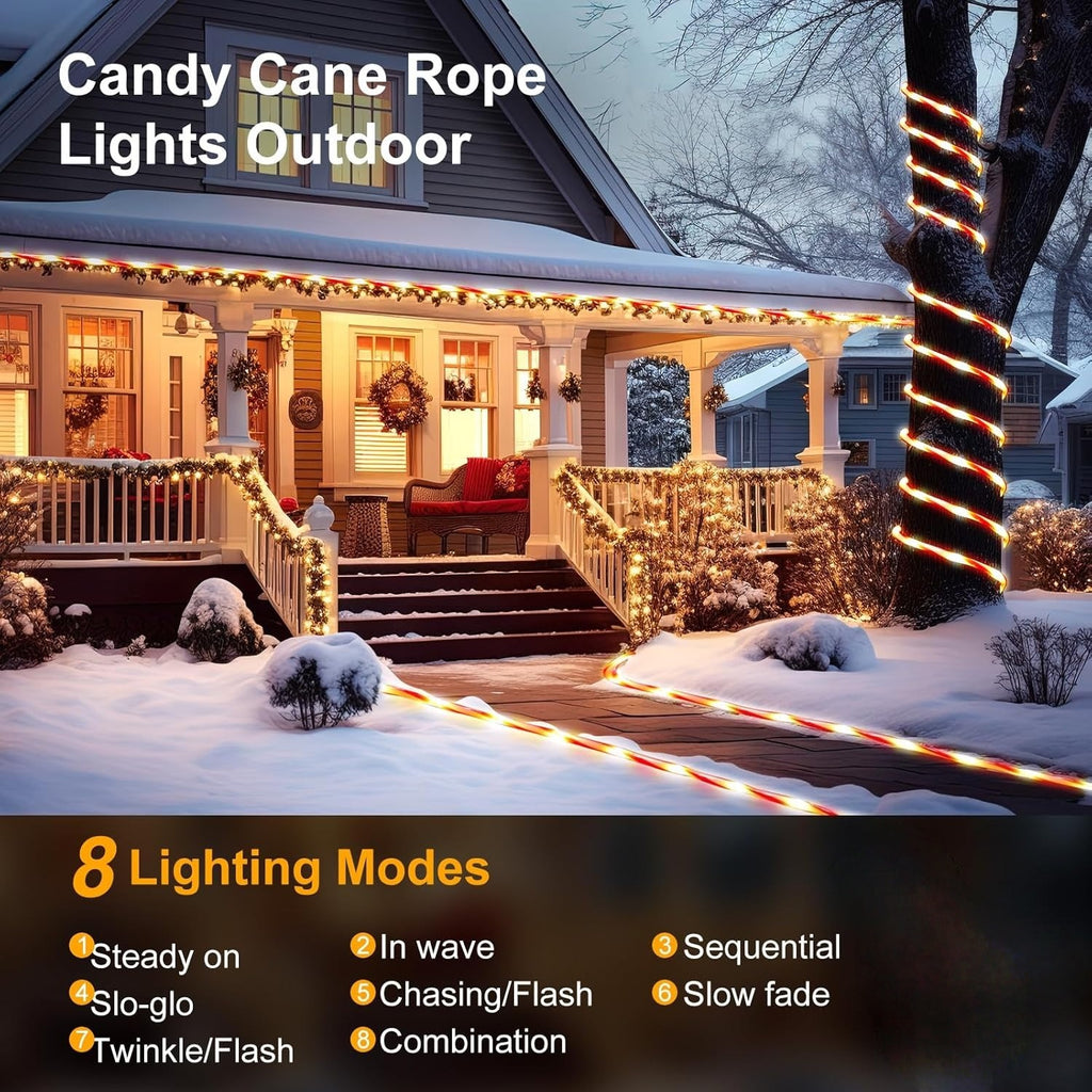 Christmas Candy Cane Rope Lights