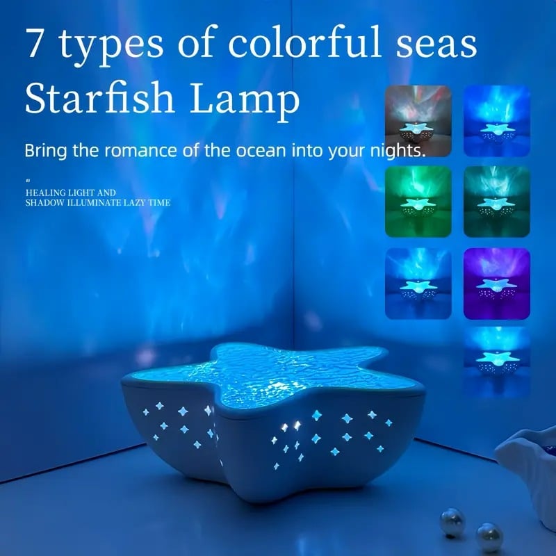 Starfish 7-Colour Ocean Wave Projector Lamp Room Ambience Calm Wonder