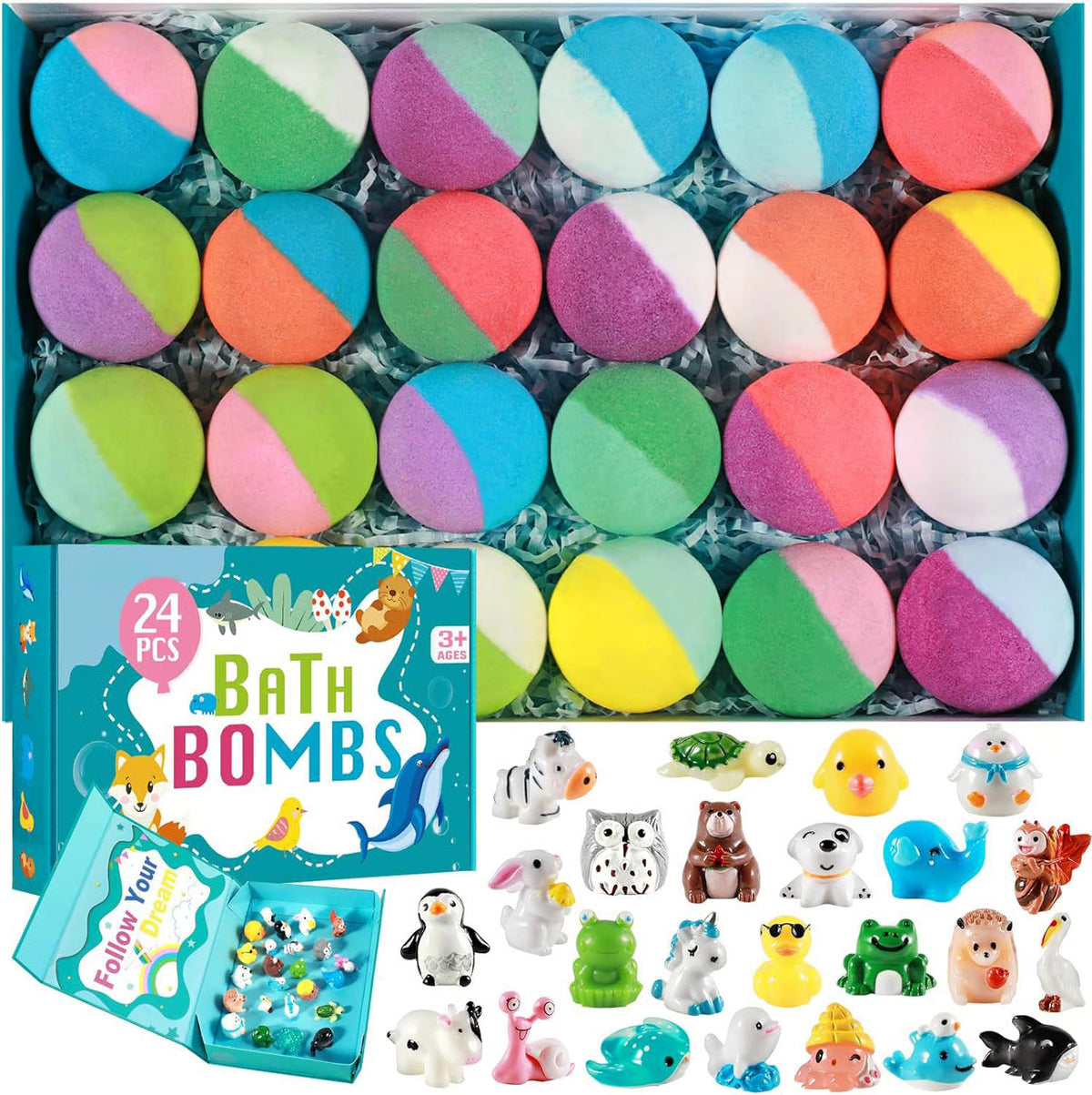 Kids Bath Bombs with Surprise Toys Inside, Easter Basket Stuffers