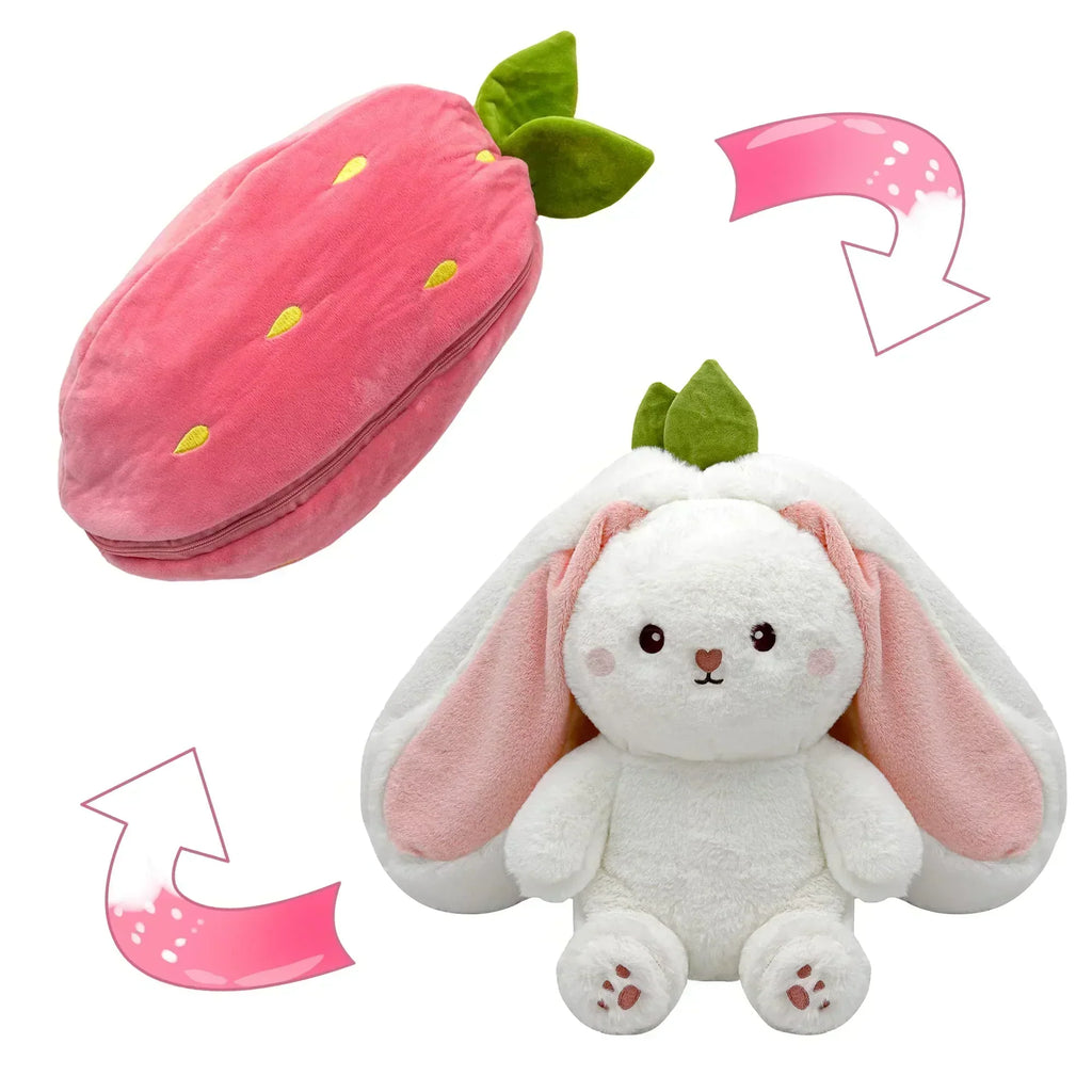 🐇 Easter Sale: 50% OFF！！💥Strawberry Bunny Transformed into Little Rabbit🎀 Fruit Doll Plush Toy🐰