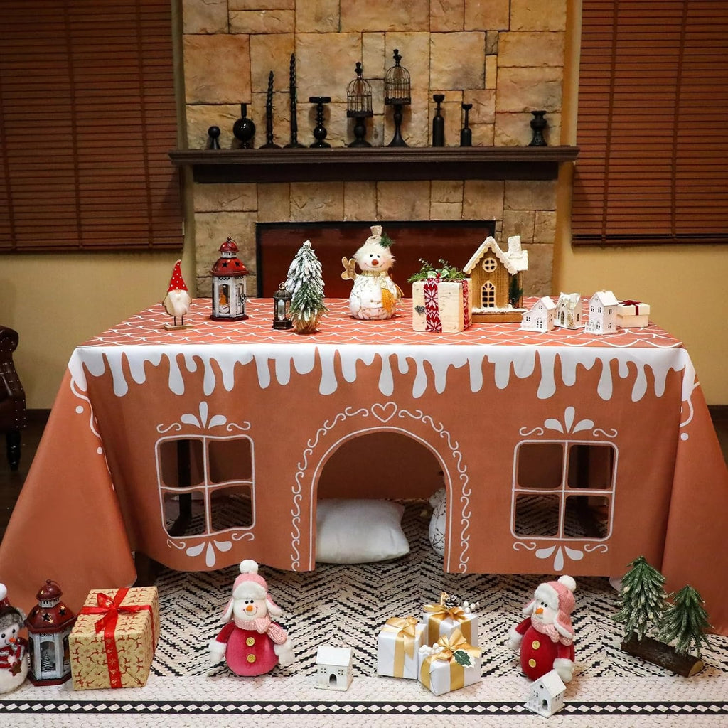 🎄2025 Christmas On Sale✨Christmas Gingerbread Playhouse Table Cover