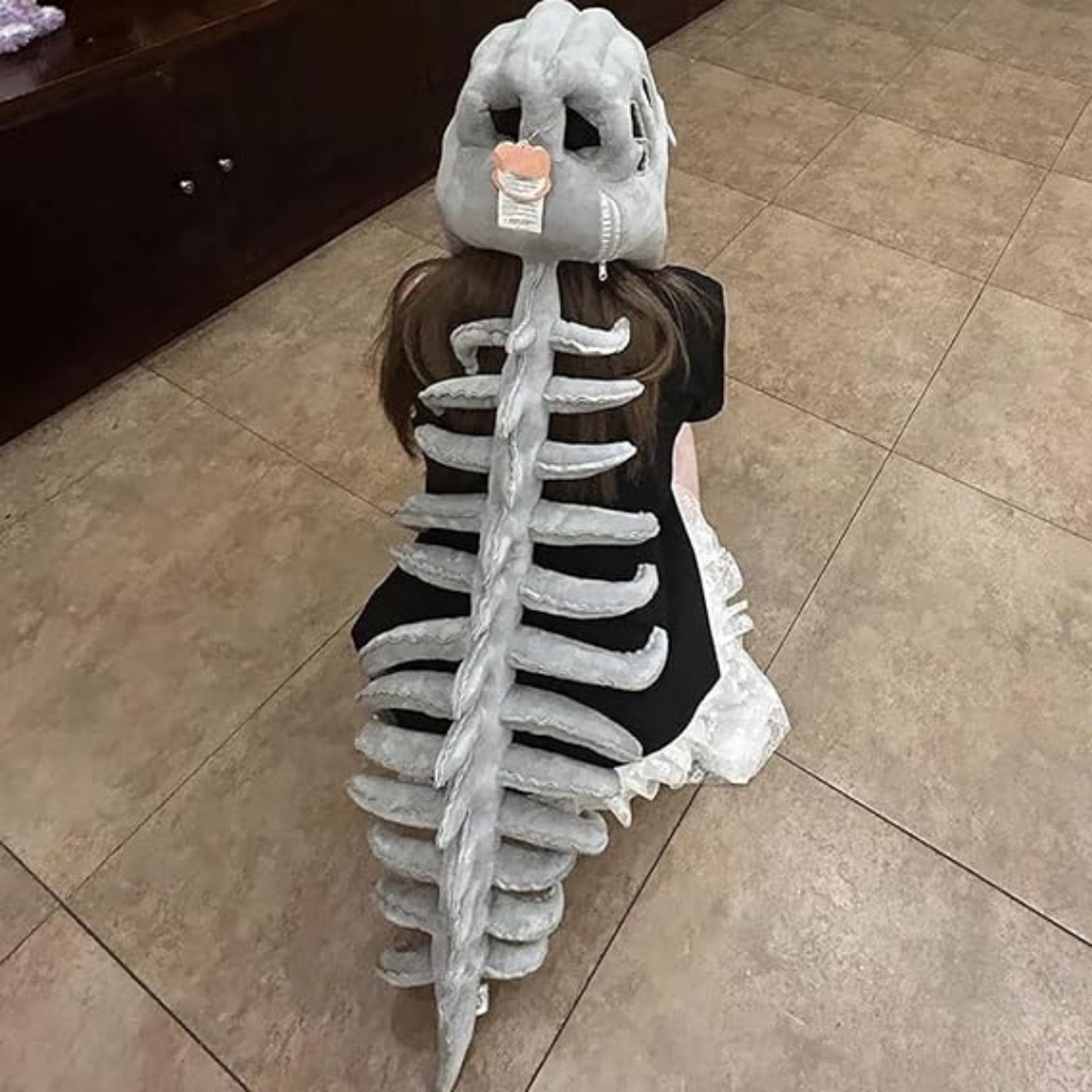 HOMERO Realistic Dinosaur Skeleton Costume with Skull Headpiece🦖