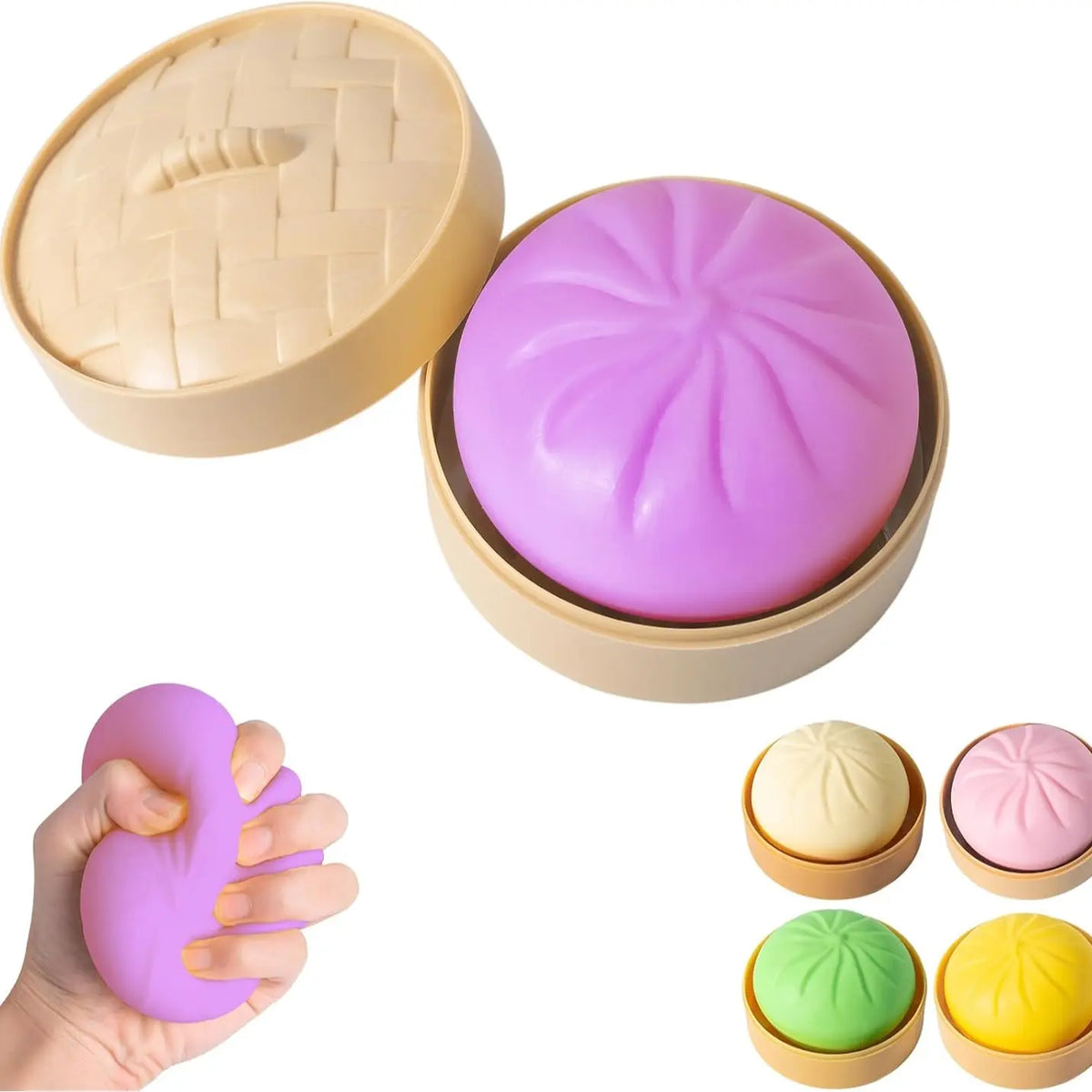 Giant Rainbow Glitter Dumpling Squishy | Mega Anxiety Relief Fidget Toy