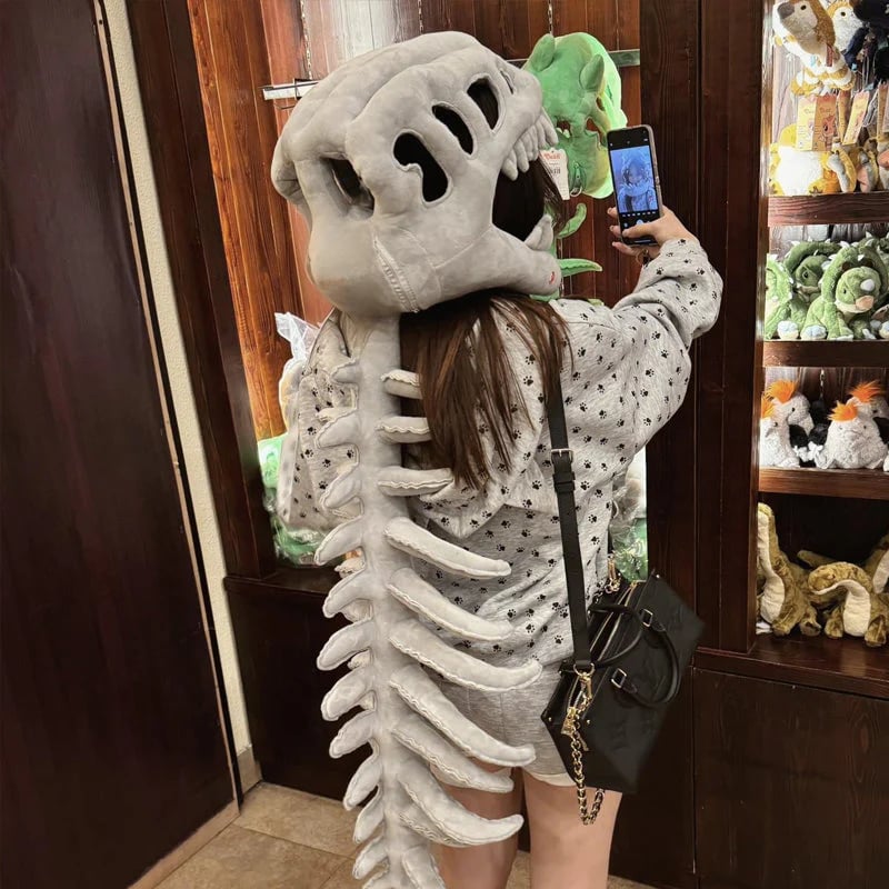 HOMERO Realistic Dinosaur Skeleton Costume with Skull Headpiece🦖
