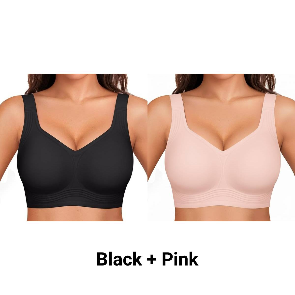 Wirefree Full-Coverage Support Bra Padded Gentle Uplift All-Day Comfort No More Sagging