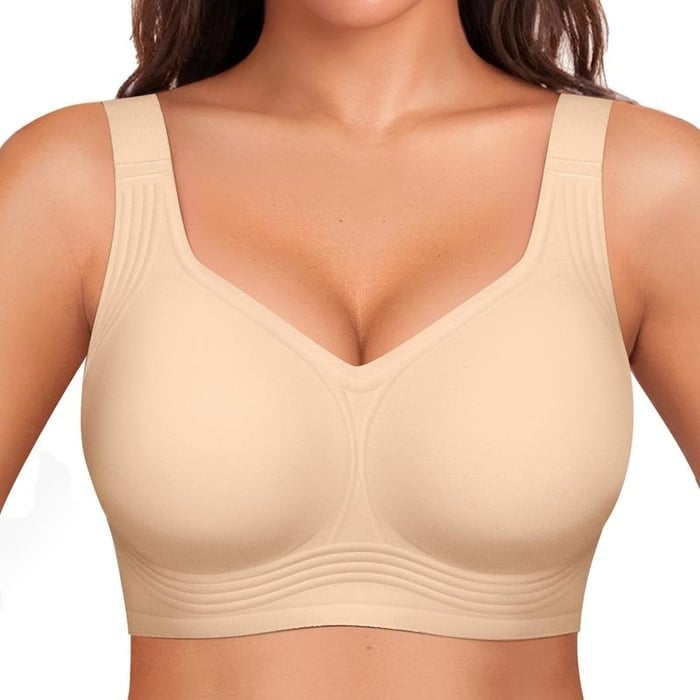 Wirefree Full-Coverage Support Bra Padded Gentle Uplift All-Day Comfort No More Sagging