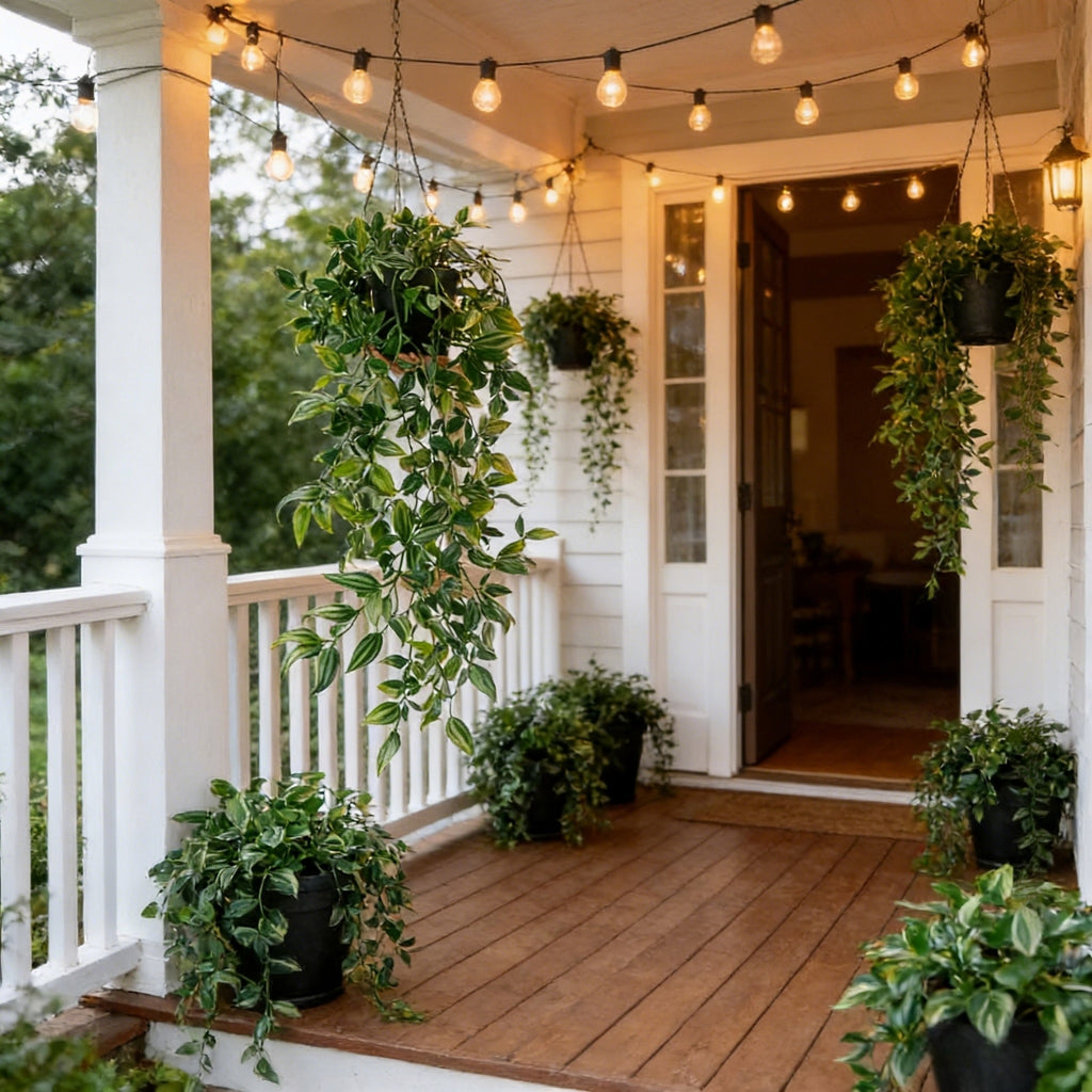 Lifelike Faux Hanging Vine Plant with Pot