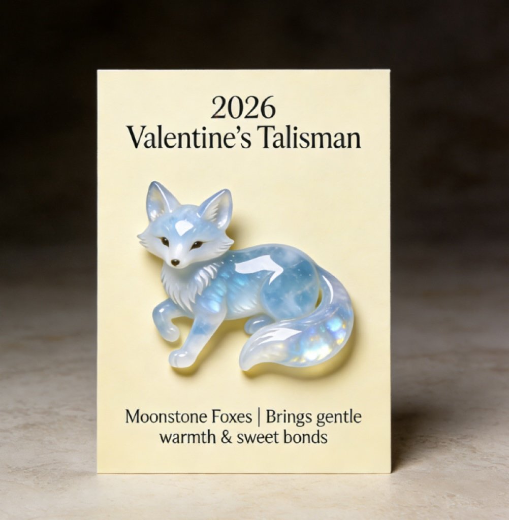 🌙🦊 2026 Valentine's Talisman: Moonstone Fox — Symbol of Gentle Warmth & Sweet Bonds💎