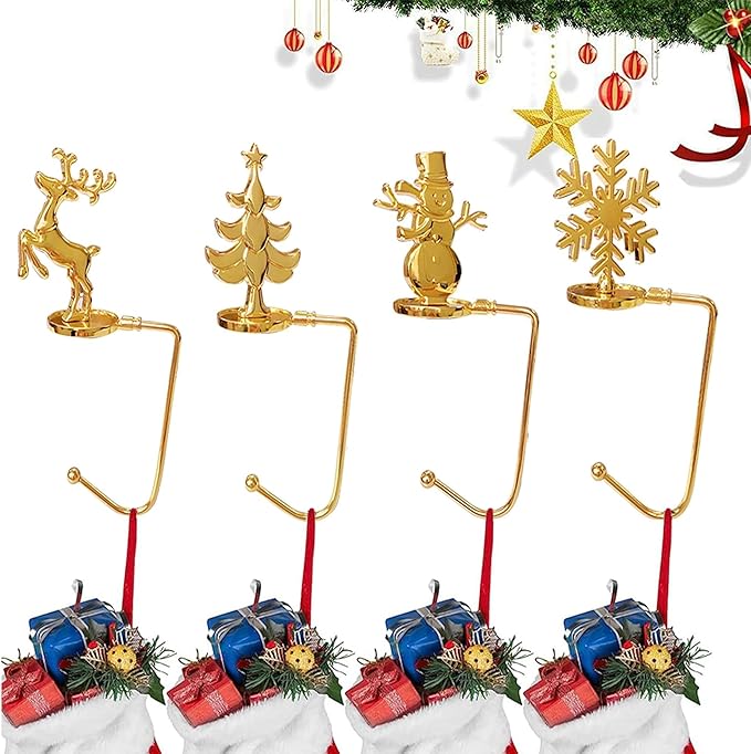 🎄2025 Christmas On Sale🐈4 PCS Christmas Stocking Holders for Mantle