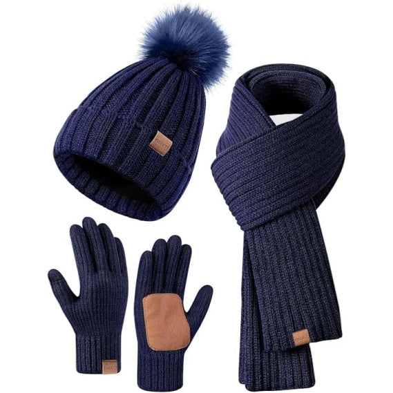 🎄2025 Christmas On Sale🧣Winter Beanie Hat Scarf Gloves Set
