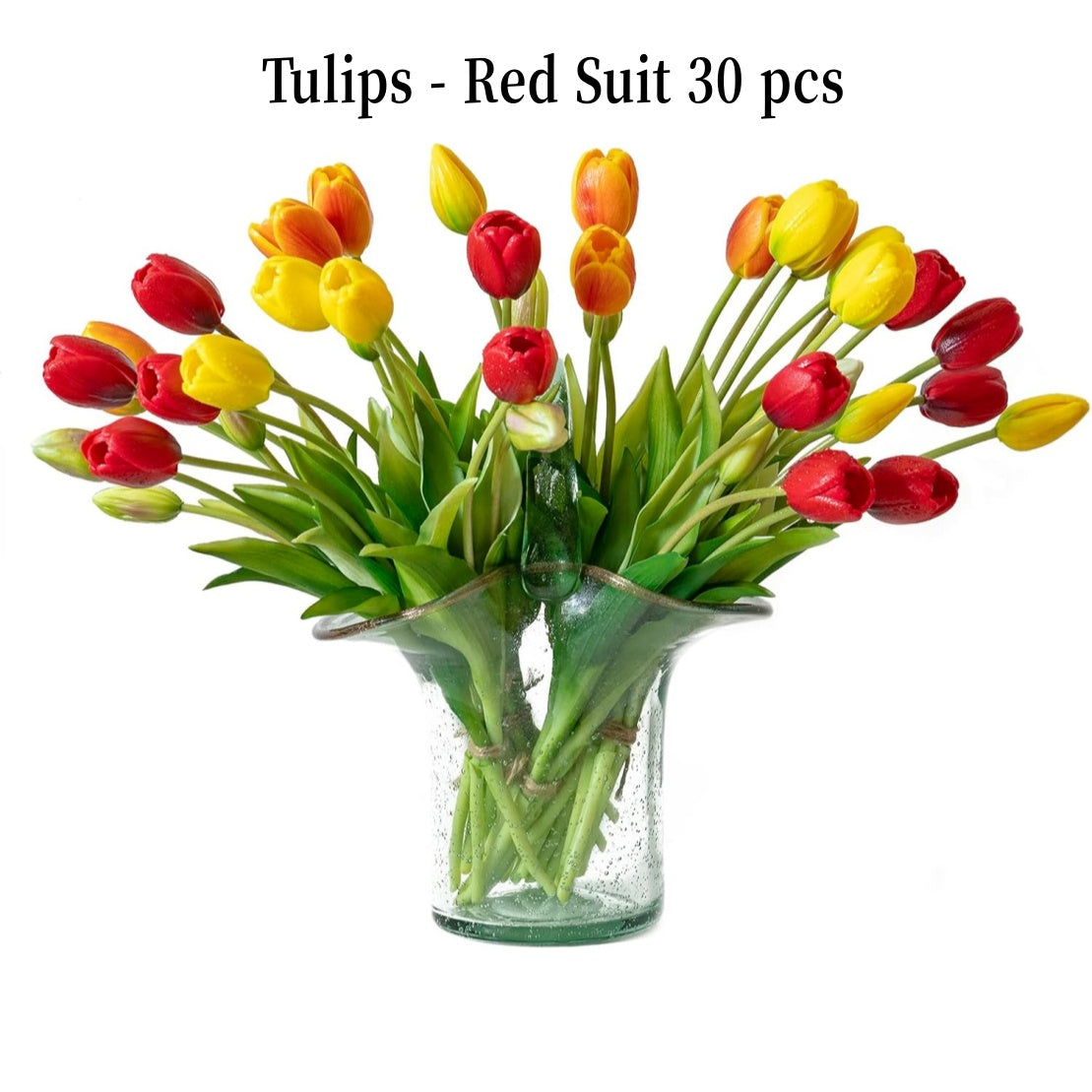 Artificial Tulips Flowers, Real Touch Latex Bouquet,Easter-ready Spring Décor