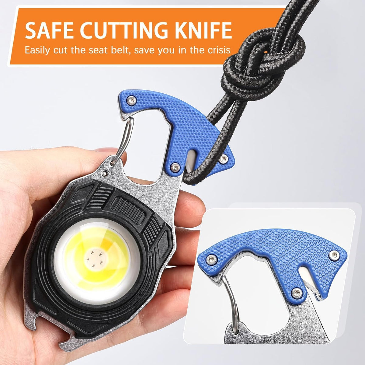 Multi-functional Rechargeable Cob Keychain Work Light
