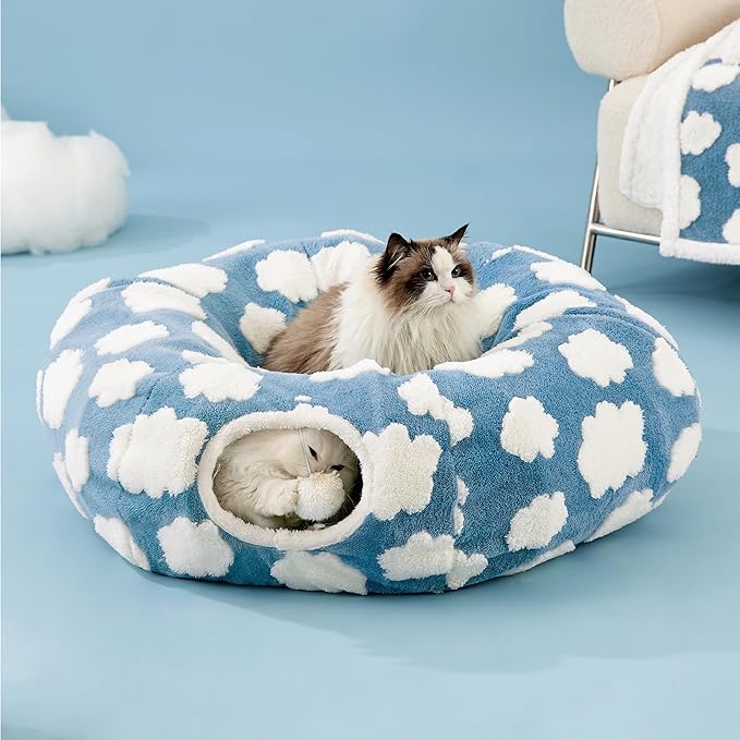 🎄2025 Christmas On Sale🐈2-in-1 Lesure Cat Tunnel Bed for Indoor