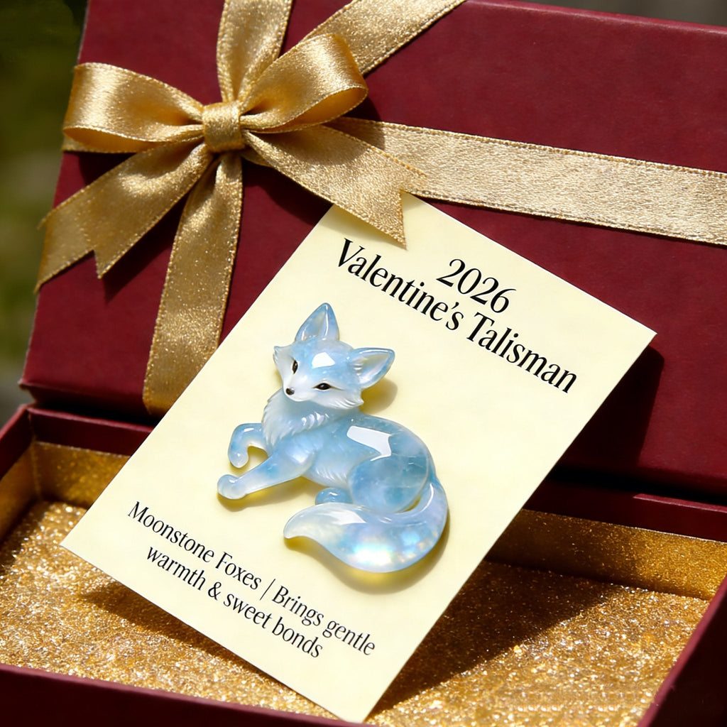 🌙🦊 2026 Valentine's Talisman: Moonstone Fox — Symbol of Gentle Warmth & Sweet Bonds💎