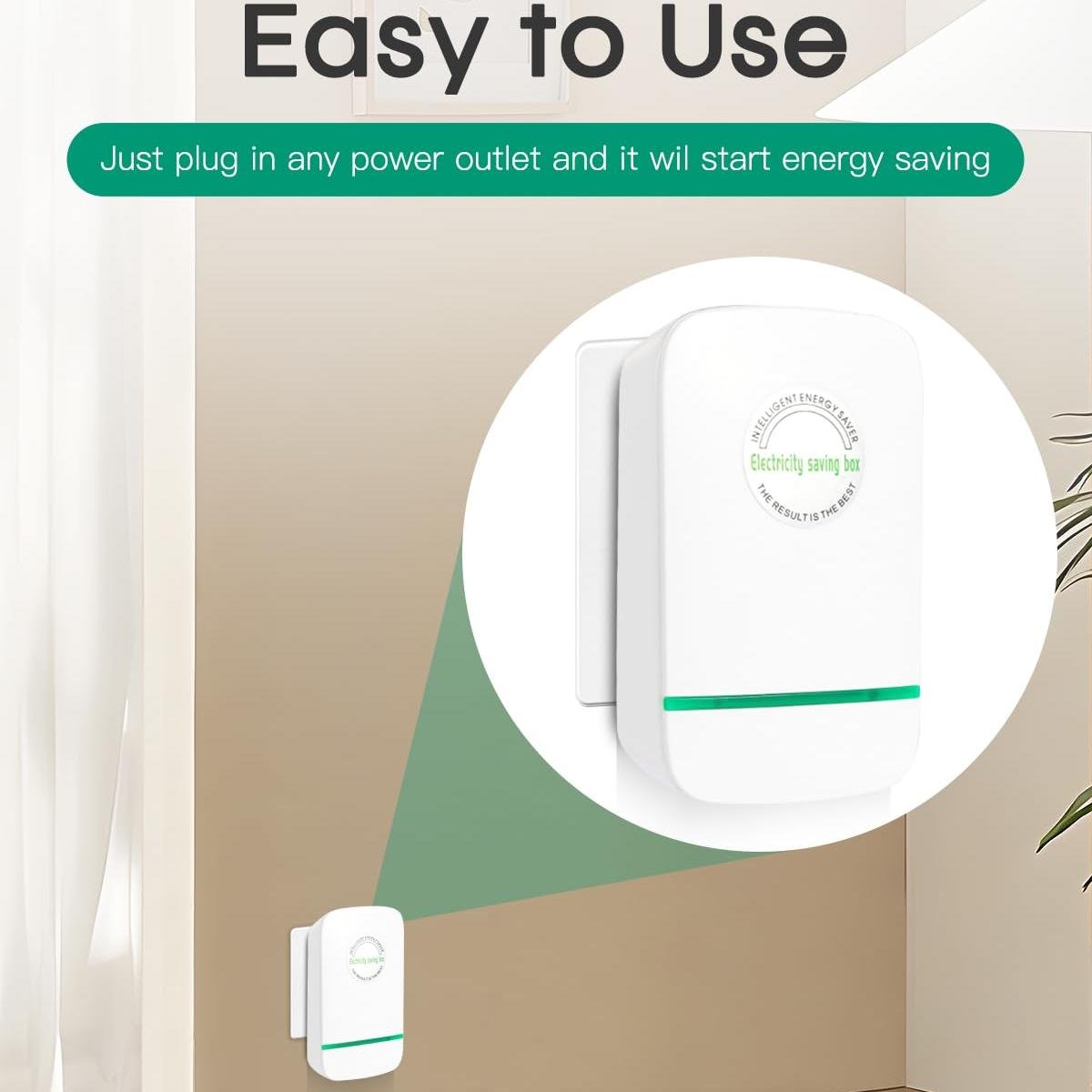 ⏰LAST DAY 49% OFF🔥Energy Saver Plug-In Power Box with US Plug 2026 Updated Design, Compatible with 90–250V Input Range
