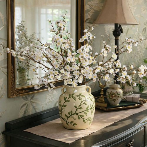 5 Stems Artificial Cherry Blossom Branches Spring Indoor Decoration