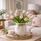 Artificial Tulips Flowers, Real Touch Latex Bouquet,Easter-ready Spring Décor