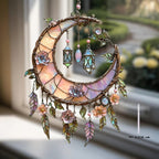 🔥🔥New Year 50% Off--🌙Hand-Painted Moon and Floral Window Decor💖