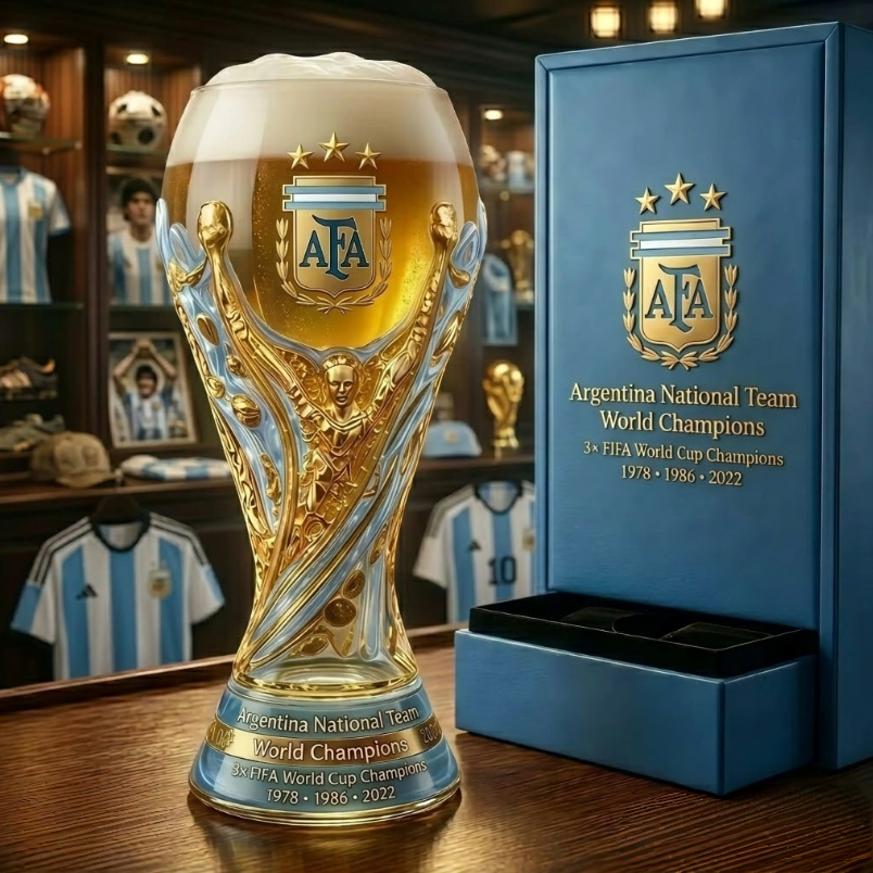 Argentina World Cup Champion Trophy Beer Glass