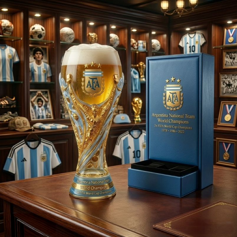 Argentina World Cup Champion Trophy Beer Glass