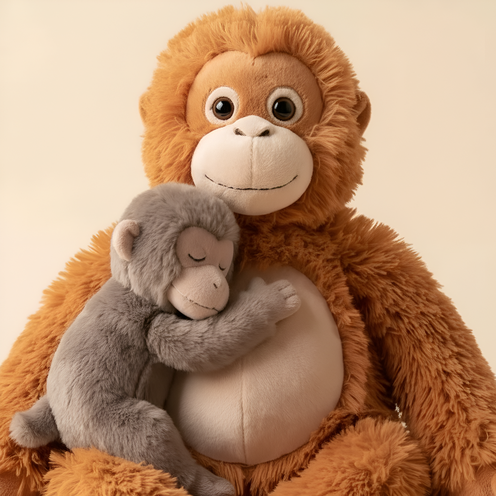 Attached Mama And Punch Monkey Plush Toy🐒