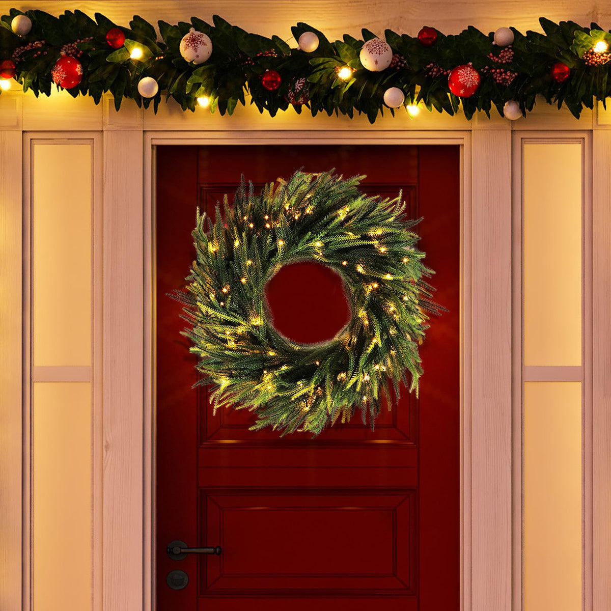 🎄Early Christmas Sale🔥Lighted Norfolk Pine Wreath