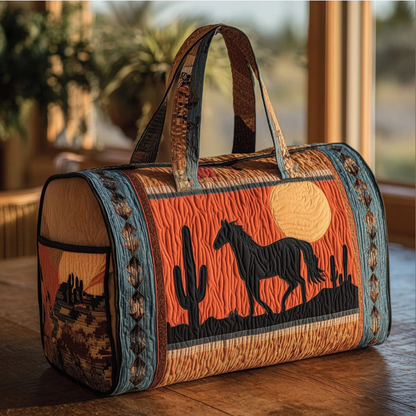 Unisex Bohemian Quilted Weekender Bag