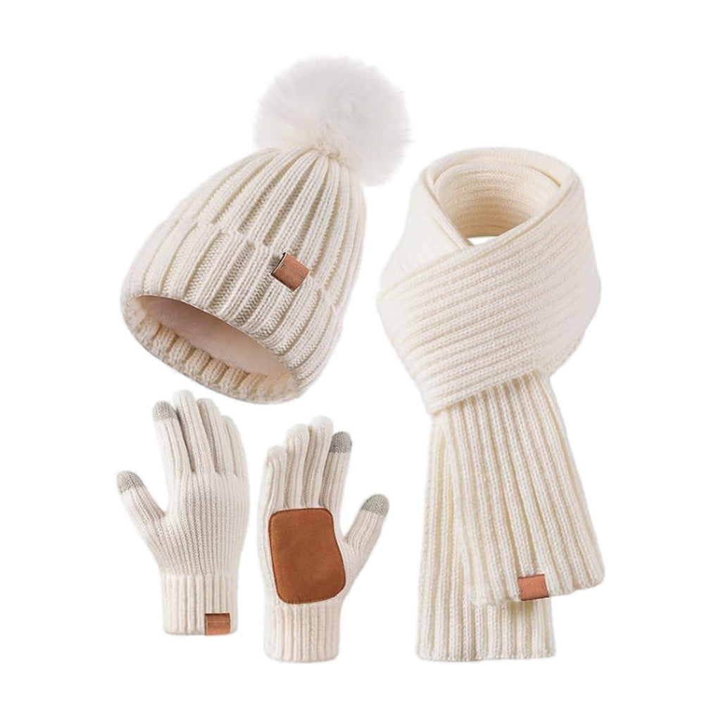 🎄2025 Christmas On Sale🧣Winter Beanie Hat Scarf Gloves Set
