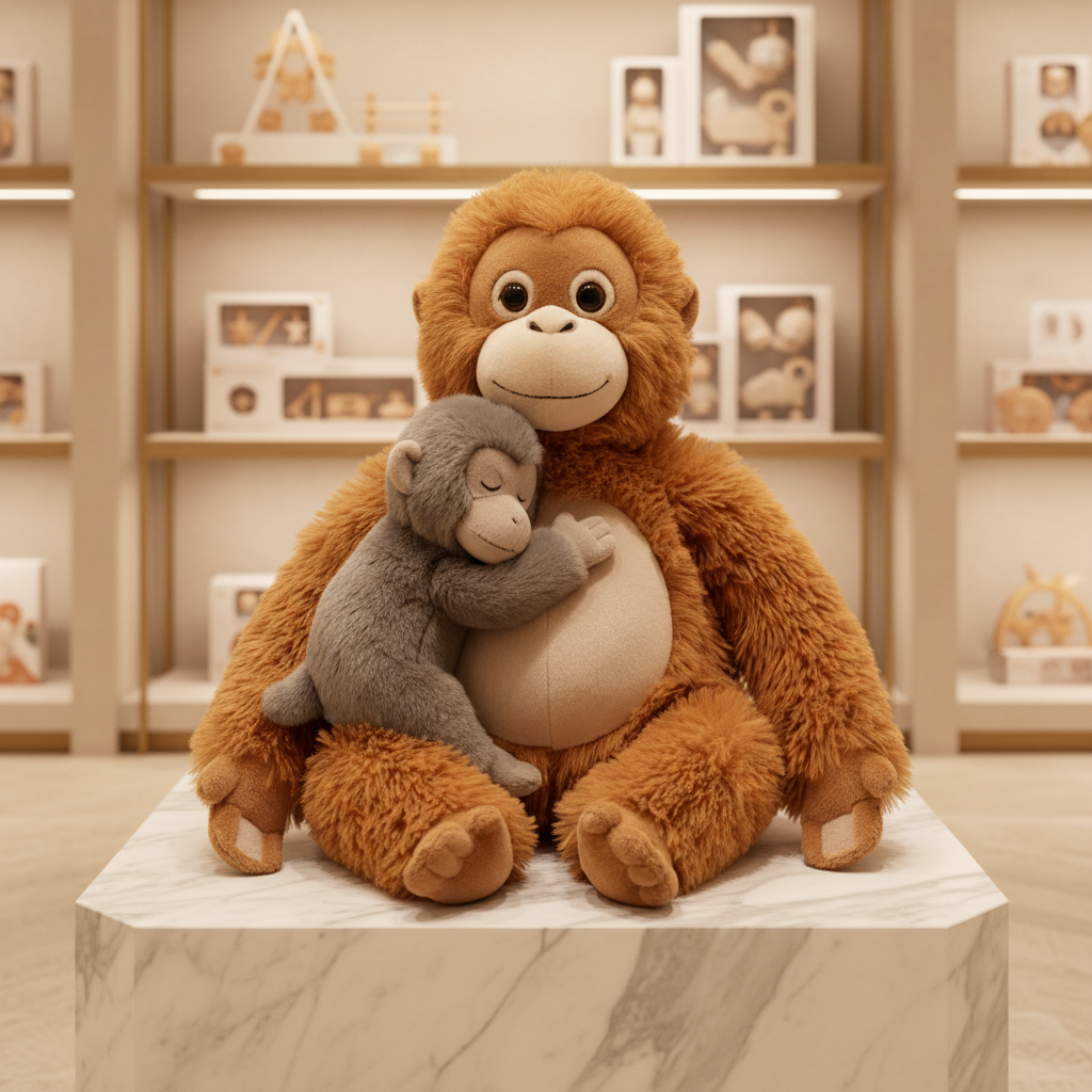 Attached Mama And Punch Monkey Plush Toy🐒
