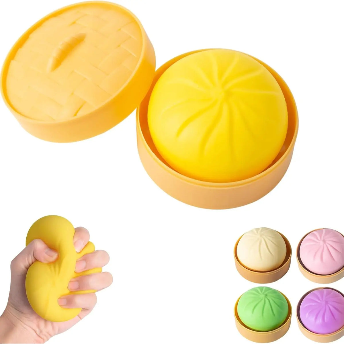 Giant Rainbow Glitter Dumpling Squishy | Mega Anxiety Relief Fidget Toy