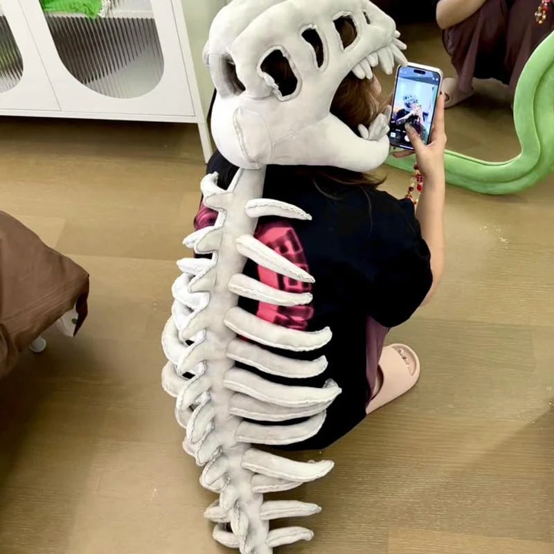 HOMERO Realistic Dinosaur Skeleton Costume with Skull Headpiece🦖