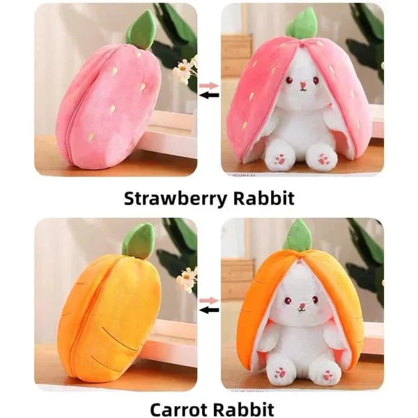 🐇 Easter Sale: 50% OFF！！💥Strawberry Bunny Transformed into Little Rabbit🎀 Fruit Doll Plush Toy🐰