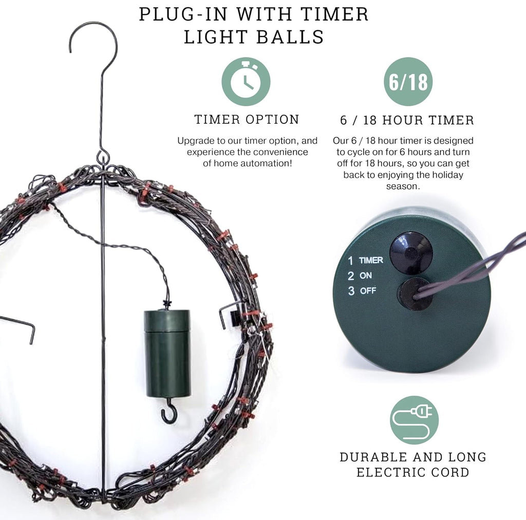 Christmas Folding  LED Ball Light with Multiple Auto Timing and Glow Modes