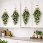 Artificial Olive Swag with Greenery Leaves and Burlap Bow