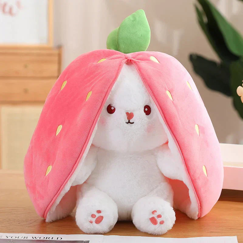 🐇 Easter Sale: 50% OFF！！💥Strawberry Bunny Transformed into Little Rabbit🎀 Fruit Doll Plush Toy🐰
