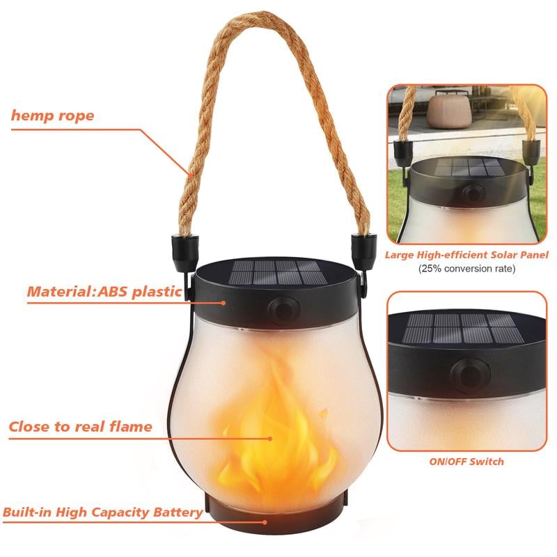 🏆Flash Sale⚡ 50K+ SOLD! Almost Gone-💥✨Dancing flame Solar Lantern Outdoor Lights,Best Gifts