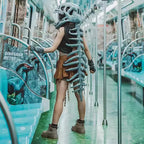 HOMERO Realistic Dinosaur Skeleton Costume with Skull Headpiece🦖