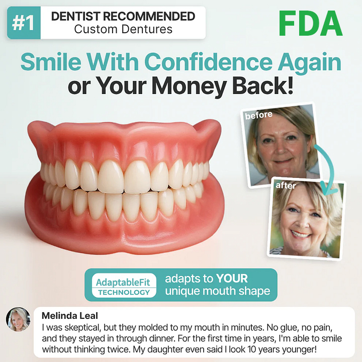 ROSOPL DENTURES-Boil-and-Bite Functional Denture, Self-fit at Home, Fully Adjustable for Narrow or Wide Arches, Long or Short-term Solution, Eat, Drink and Smile Confidently