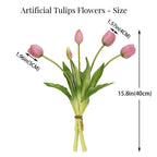 Artificial Tulips Flowers, Real Touch Latex Bouquet,Easter-ready Spring Décor